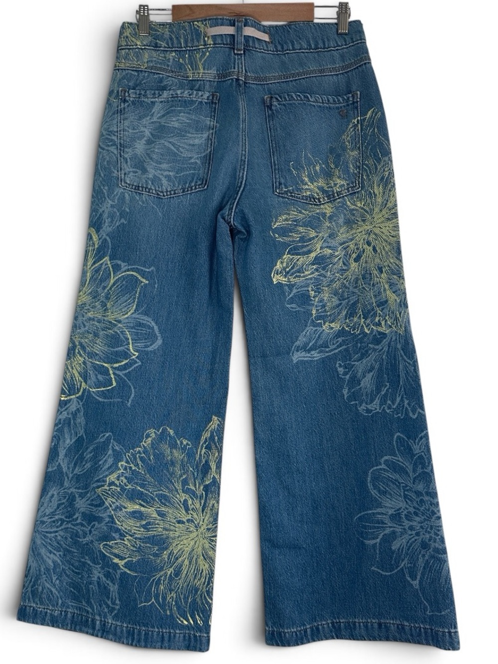 Anthropologie Pilcro Ellis Floral High-Rise Wide-Leg Drawstring Jeans (Petite) - Picture 6 of 10